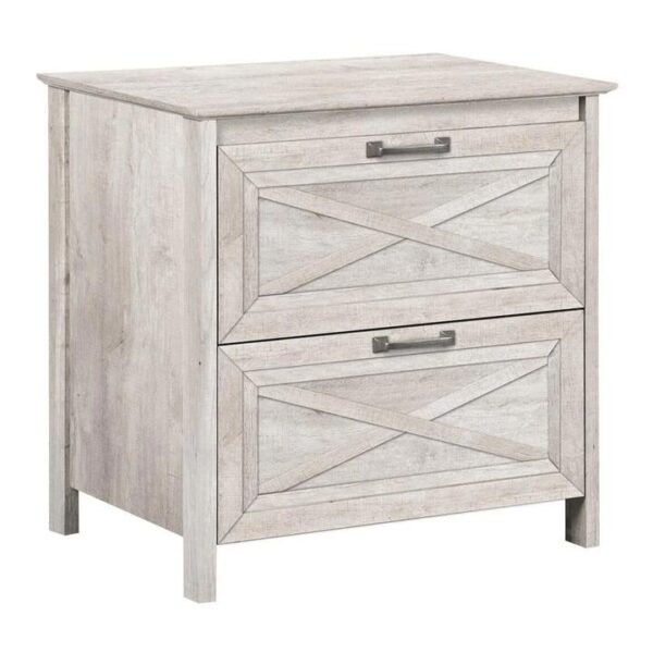 Maestro Furniture Rosen 2-Drawer Filing Cabinet Office Storage - Washed Grey