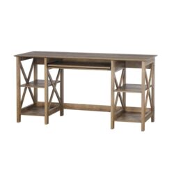 Maestro Furniture Suzy Home Office Computer Writing Working Desk W/ Open Shelves Rustic Oak