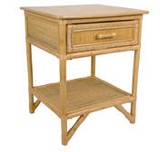 Mahala Rattan Bedside Table Neutral