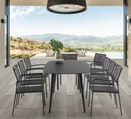 Manado 9 Piece Outdoor Dining Set Grey 8 Seater