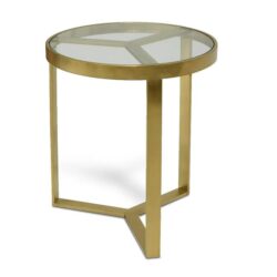 Marcelo 50cm Round Side Table - Brushed Gold Base by Interior Secrets - AfterPay Available