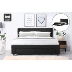 Marseille Storage Bed Frame - Black, Double - Double