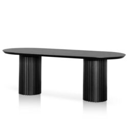 Marty 2.2m Wooden Dining Table - Black Oak by Interior Secrets - AfterPay Available