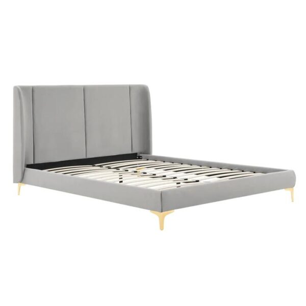 Mendoza Curved Bed Frame - Light Grey Queen - Queen