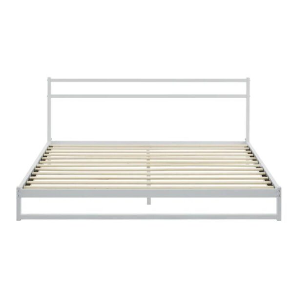 Michelle Metal Bed Frame - White, Double - White