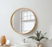 Mikko 50Cm Round Wall Mirror Brown
