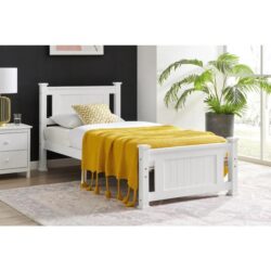 Mila Wooden Coastal Bed Frame White - King