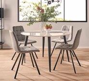 Monaco 4 Seater Dining Set With Charlie Chairs Grey