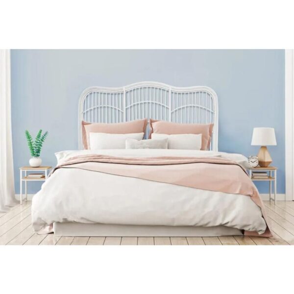 Moria Rattan Eco Friendly Bed Head Headboard King Size - White - King