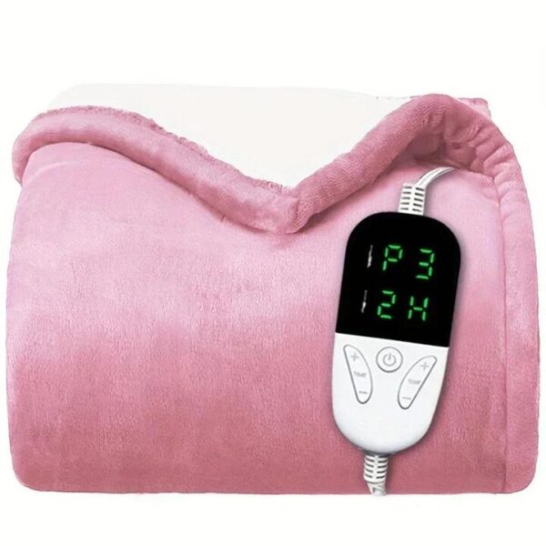 NNEOBA 150x180cm Soft Pink Heated Electric Blanket with 6 Heating Levels