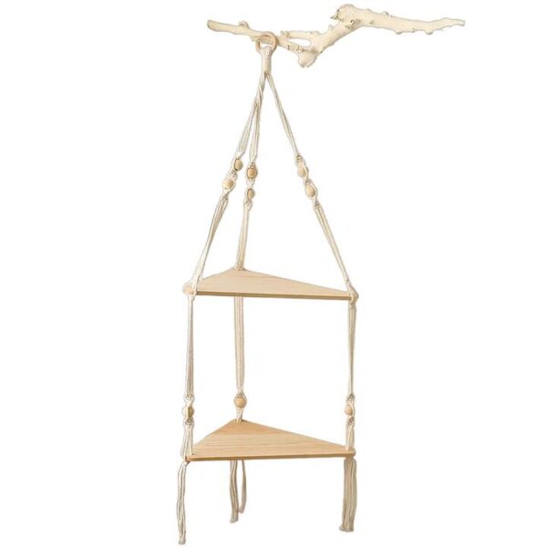 NNEOBA Boho Wood Hanging Shelf - Stylish Home Decor Shelves on Wall