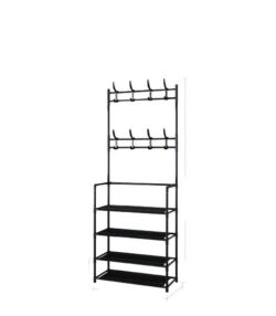 NNEOBA Coat Rack Clothes Hanger Floor Hanger Storage Wardrobe Clothing Drying Racks Shoe Rack Bathroom Furniture Hanger Rack Hangers
