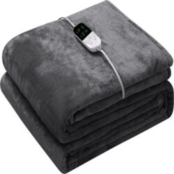 NNEOBA Double-Sided Flannel Electric Blanket with 6 Heating Levels & 5 Timing Options
