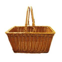 NNEOBA Handwoven Rattan Picnic Basket with Handle