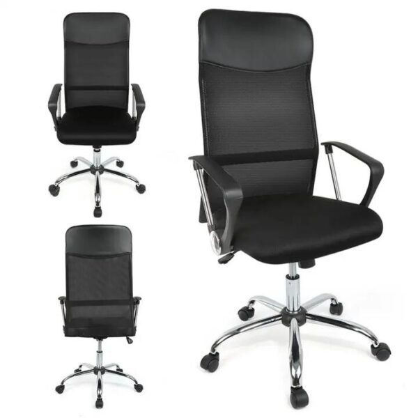 NNEOBA Premium High Back Mesh Office Chair with Adjustable Lumbar Support - Black