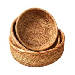 NNEOBA Rattan Wicker Storage Basket (3 pcs)