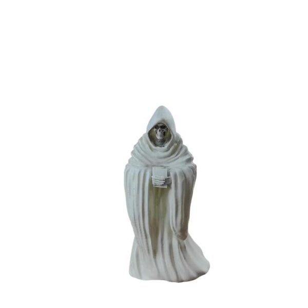 NNEOBA White Skull Statue Halloween Garden Decor Resin