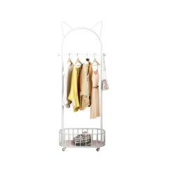 NNETB White Cat Ears Nordic Clothes Hanger with Basket