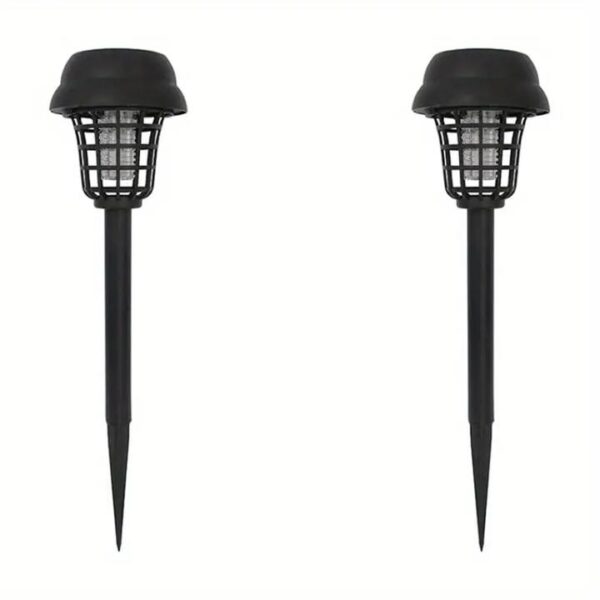 NNETM 2pcs Solar Mosquito Killer Lamp Set - Outdoor Waterproof Fly Trap & Insect Repellent