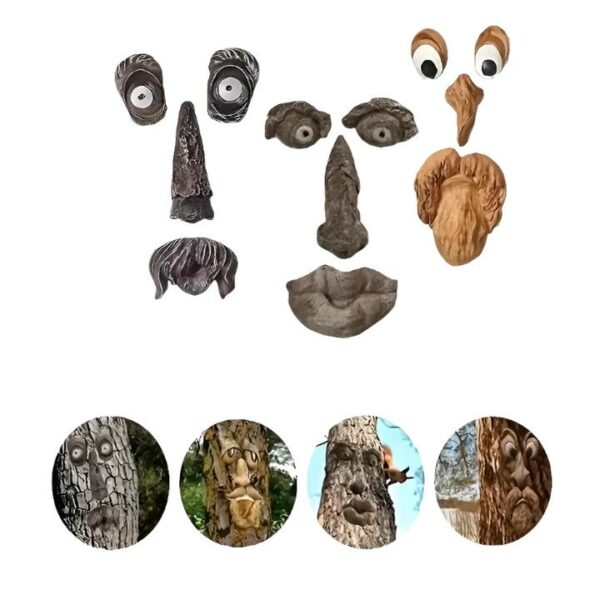NNETM 3Pcs Tree Faces - Tree Hugger Statues