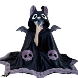 NNETM Chill-Proof Cozy Bat-Themed Hooded Wearable Blanket