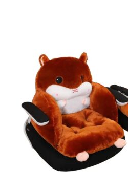 NNETM Cuddly Hamster-Shaped Seat Cushion - Dark Brown, 45cm x 40cm