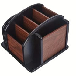 NNETM Elegant Wooden Desktop Organizer - Stylish Storage Solution for Office Essentials