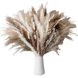 NNETM Real Touch Dried Flower Set - 50pcs Artificial Rabbit Tail Reed Set (90cm)