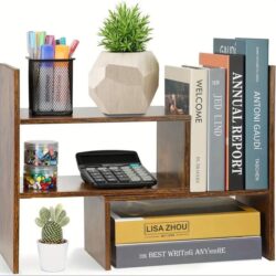 NNETM Simple Desktop Bookshelf: Office Storage Solution