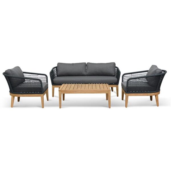 Nafisa 4pcs Outdoor Lounge Set - Dark Grey by Interior Secrets - AfterPay Available