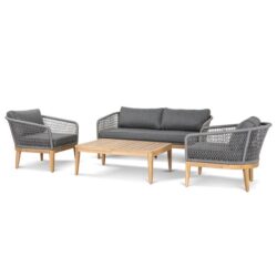 Nafisa 4pcs Outdoor Lounge Set - Grey by Interior Secrets - AfterPay Available