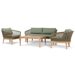Nafisa 4pcs Outdoor Lounge Set - Royal Stone Green by Interior Secrets - AfterPay Available