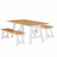 Newhaven 6 Seater Dining Set With Benches White