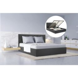 Newport Gas Lift Storage Bed Frame Queen Size Charcoal - Queen
