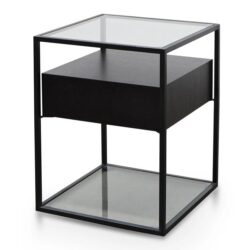 Norman Scandinavian Metal Frame Side Table - Full Black by Interior Secrets - AfterPay Available