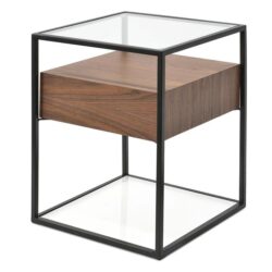 Norman Scandinavian Metal Frame Side Table - Walnut by Interior Secrets - AfterPay Available