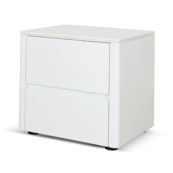 Norris Bedside Table - White Oak Veneer by Interior Secrets - AfterPay Available