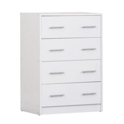 Nova Chest of 4-Drawer Tallboy Storage Cabinet - White