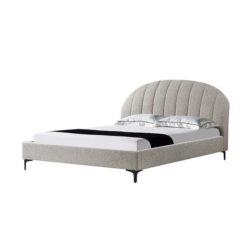 Olin Fabric Queen Bed Frame - Olive Brown Boucle by Interior Secrets - AfterPay Available