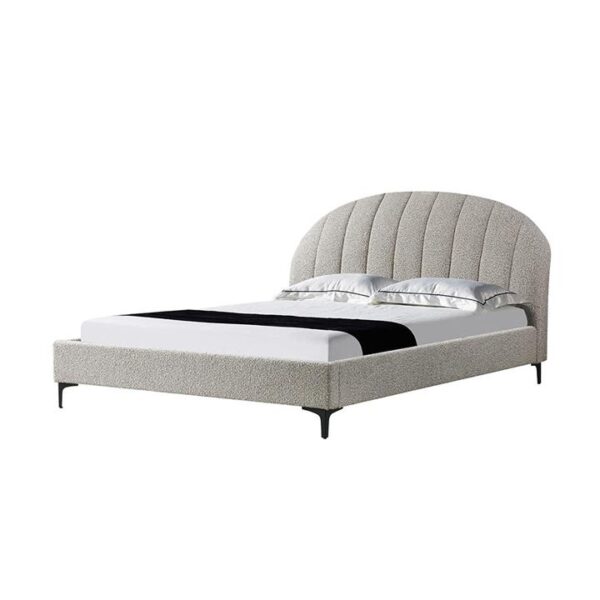 Olin Fabric Queen Bed Frame - Olive Brown Boucle by Interior Secrets - AfterPay Available