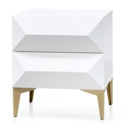 Olson Wooden Side Table - White with Gold Legs by Interior Secrets - AfterPay Available