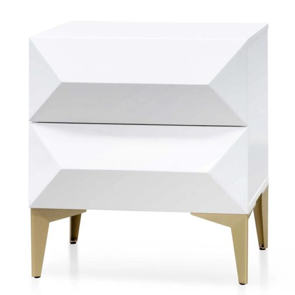 Olson Wooden Side Table - White with Gold Legs by Interior Secrets - AfterPay Available