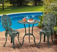 Orica 3 Piece Outdoor Bistro Set Verdigris