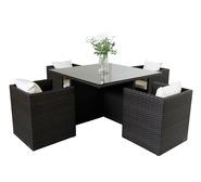 Osborn 5 Piece Outdoor Dining Set Black 4 Seater