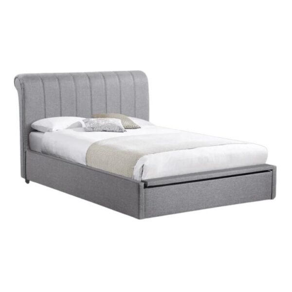 Our Home Daniela Modern Fabric Gas Lift Bed Frame Double Size - Light Grey