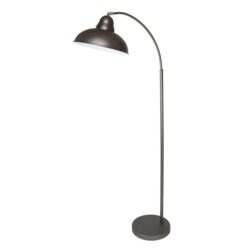 Oxford Modern Scandinavian Curved Arc Metal Standing Floor Lamp - Antique Chrome