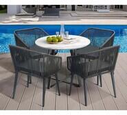 Panama 4 Seater Dining Set Grey