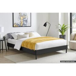 Parker Fabric Bed Base Bed Frame - King / Grey