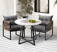 Paros 2 Seater Dining Set Grey