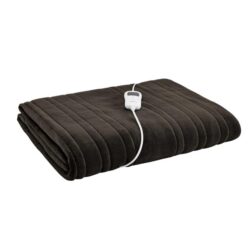 Plush Electric Heated Throw Blanket - Dark Chocolate, 200cm x 180cm - 200 x 180cm